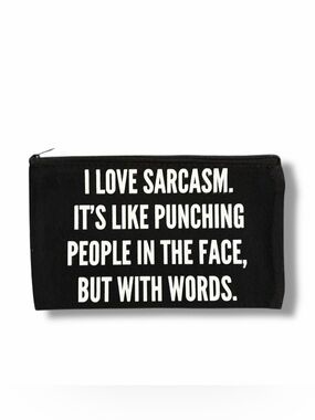 😏 “I Love Sarcasm” Zipper Pouch | Funny Cosmetic Bag | Sassy Gift Idea